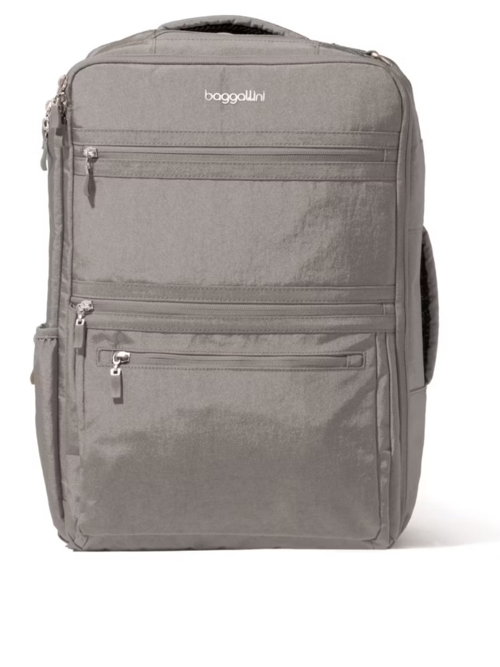 Baggallini Gray Men's Backpack with Multiple Front Zip Pockets
